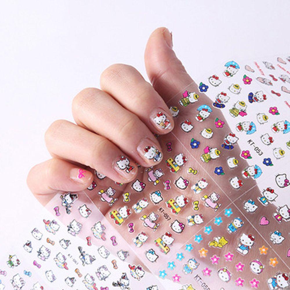 [Elegan] Stiker Kuku Gadis 30Pcs/set Perekat Diri Manikur Aksesoris Kucing Kartun Nail Art Dekorasi