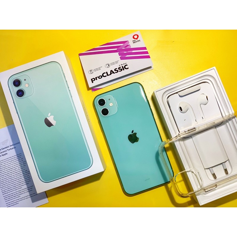 second iphone 11 128gb ex ibox full ori garansi on full pack