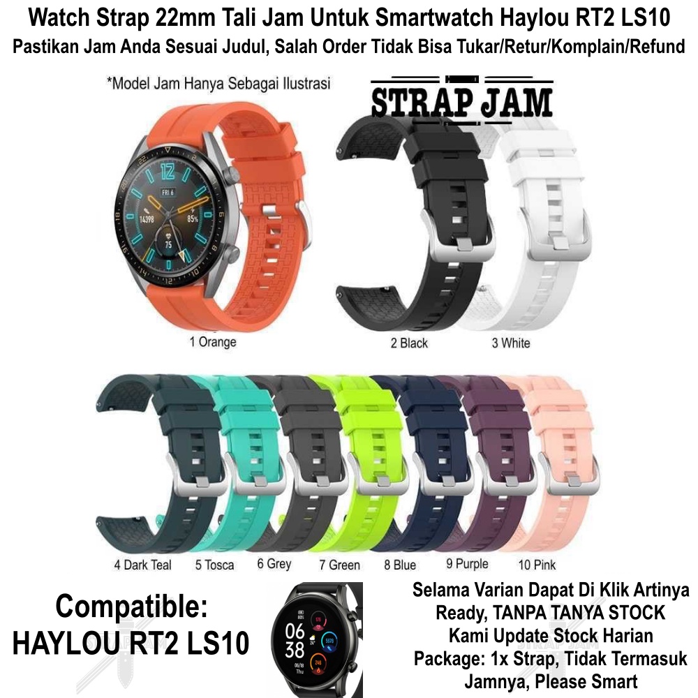 XLF Tali Jam Haylou RT2 LS10 - Strap Smartwatch 22mm Rubber Sporty Nyaman