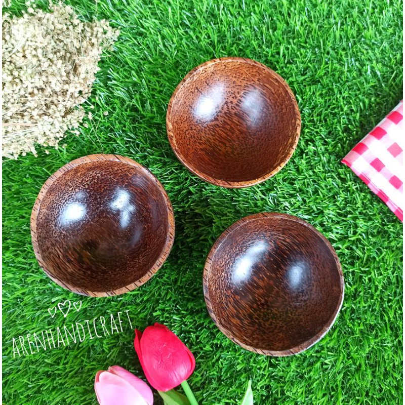 ARENHANDICRAFT Mangkok kayu aren 10cm