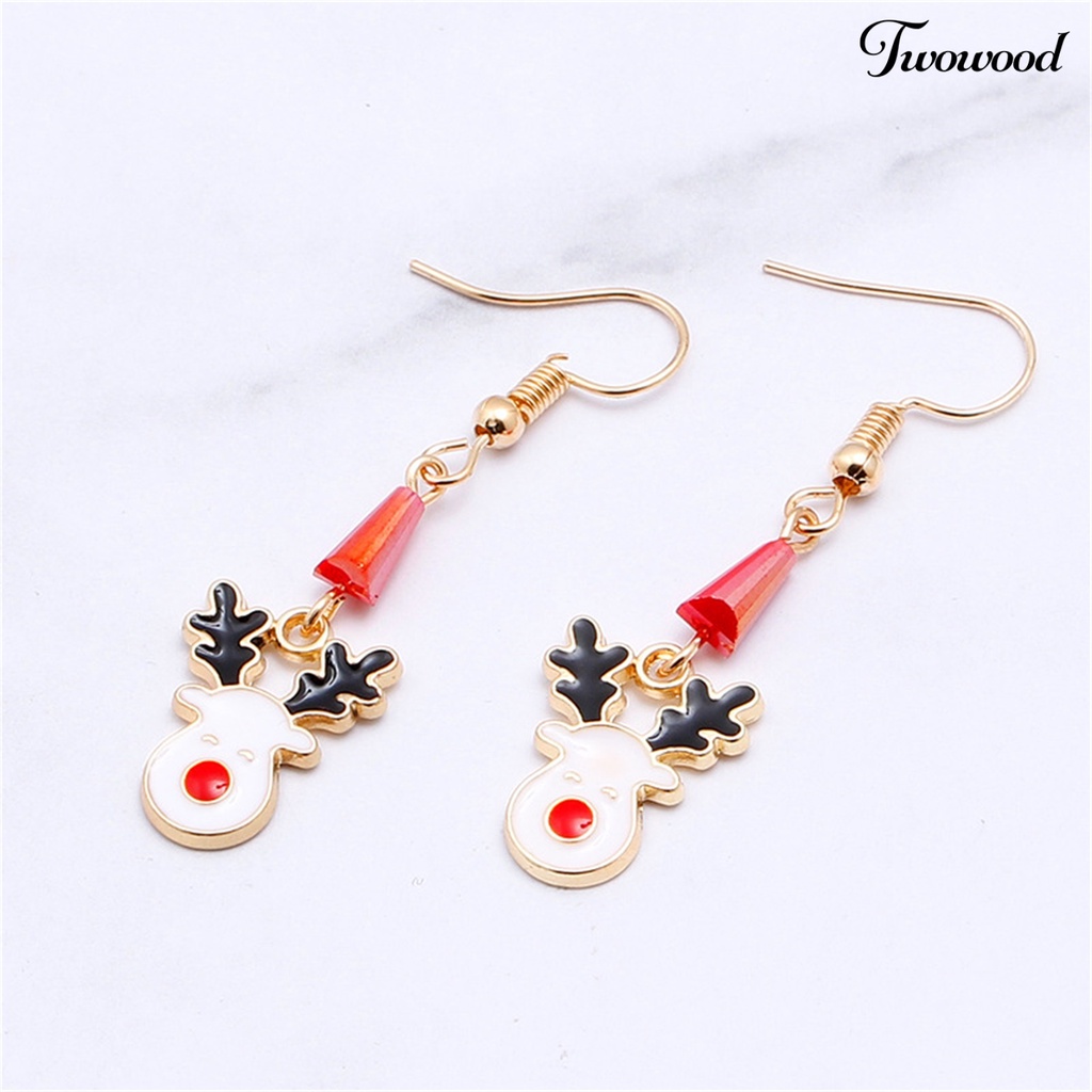 1 Pasang Anting Hook Desain Natal Untuk Anak Perempuan