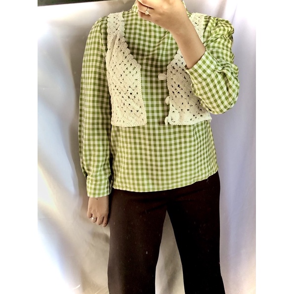 Xoxo Set Blouse  Kotak besar ( Include Vest Rajut )