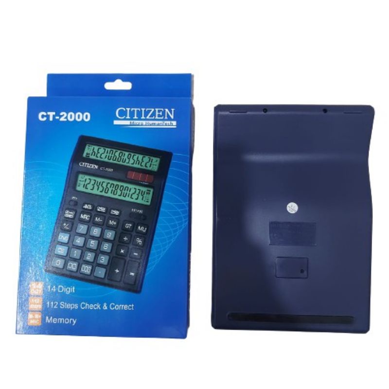 Kalkulator CITIZEN CT-2000 layar double size besar 14 digit memory check n correct calculator