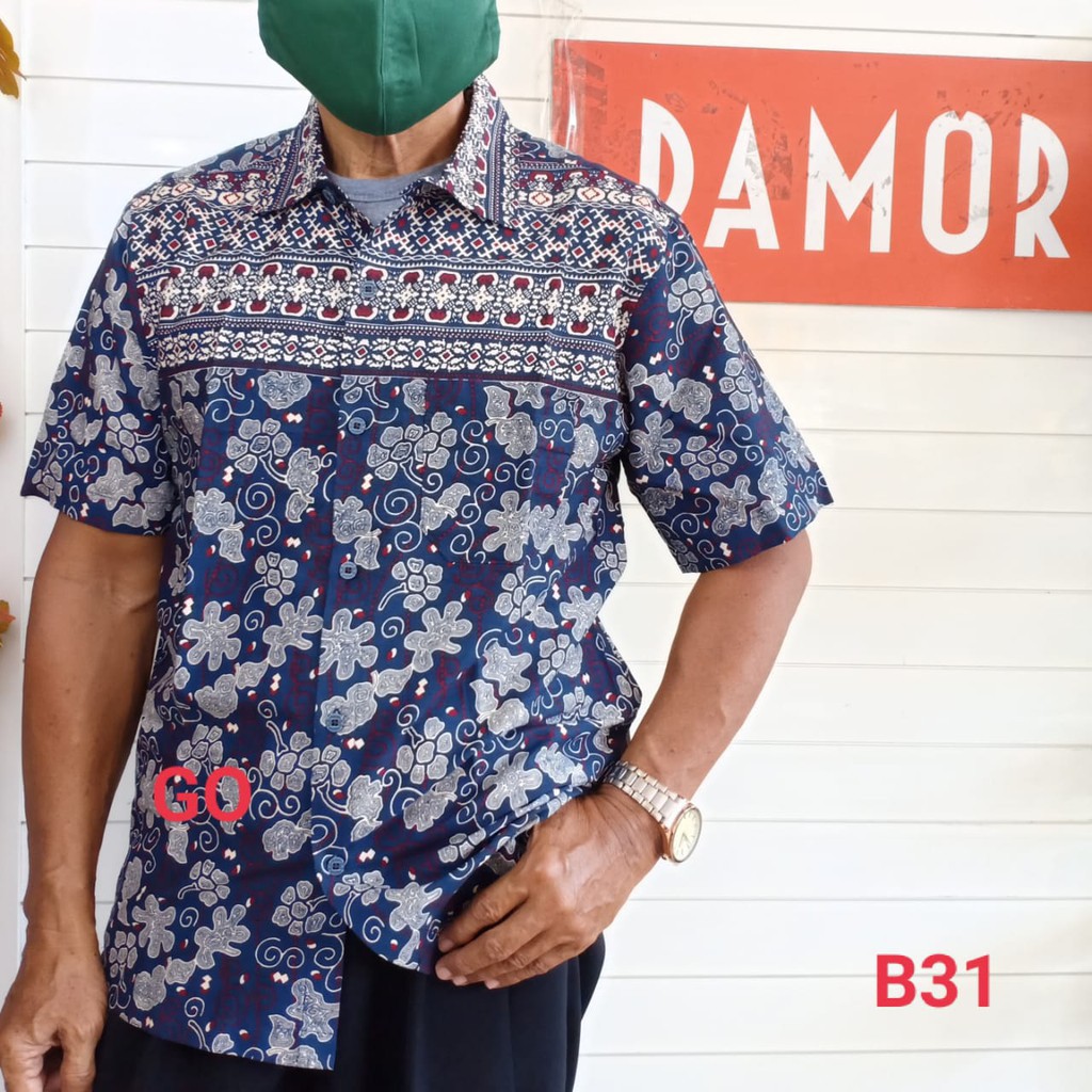 gos  BRSD DAMOR (CRESSIDA) KEMEJA BATIK Cowok Pakaian Pria Baju Batik Dewasa Lengan Pendek