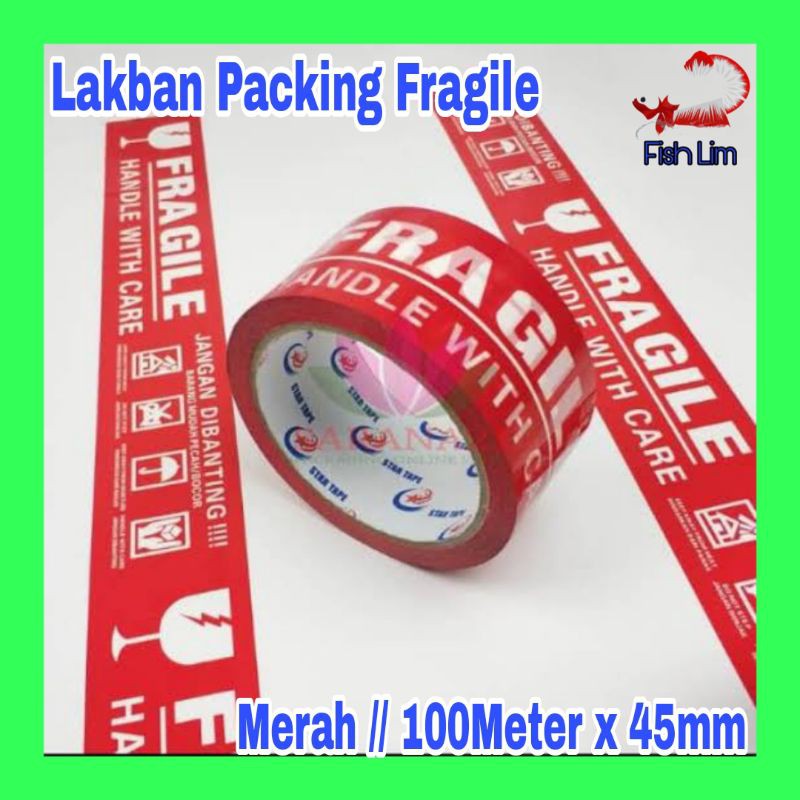 

LAKBAN FRAGILE JANGAN DIBANTING MERAH 48MMX100METER