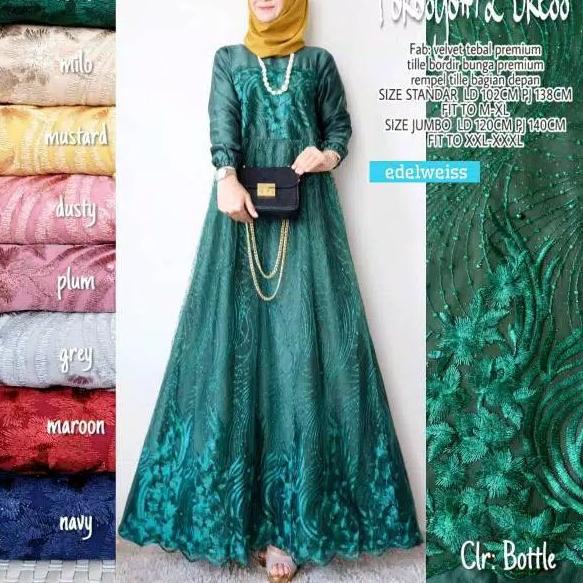 BISA COD ✔️New Abaya Gamis Maxi Dress Arab Saudi Bordir Zephy Turki Umroh Dubai Turkey India Wanita 