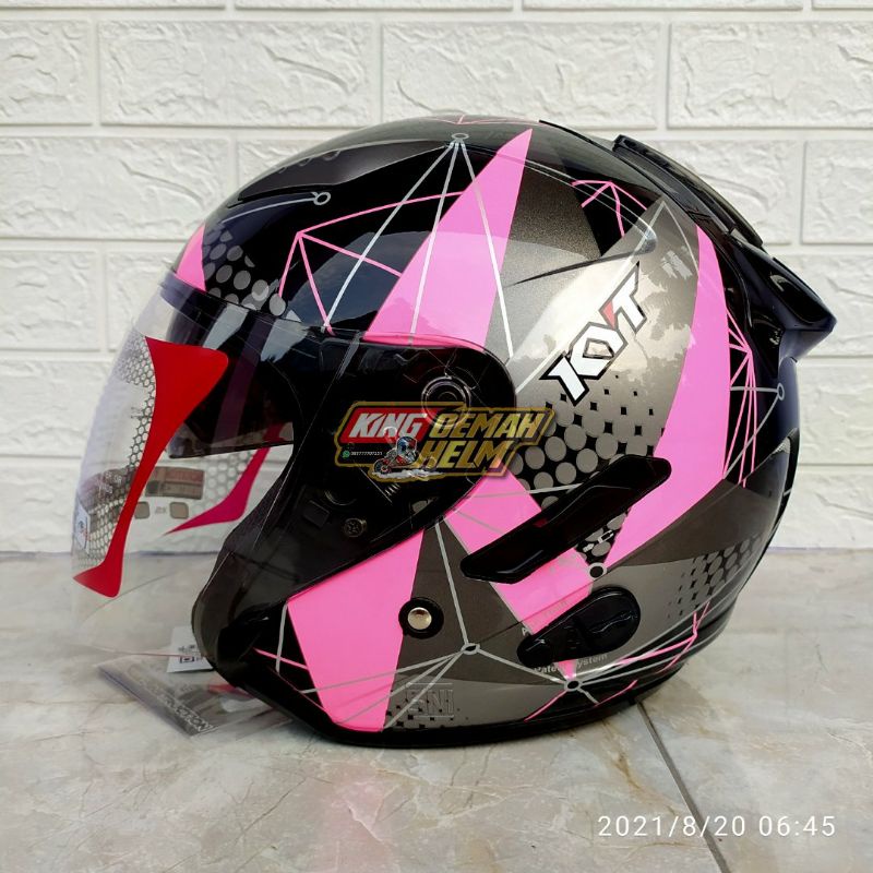 HELM KYT GALAXY FUXIA MOTIF 6 DOUBLE VISOR HELM ORIGINAL KYT