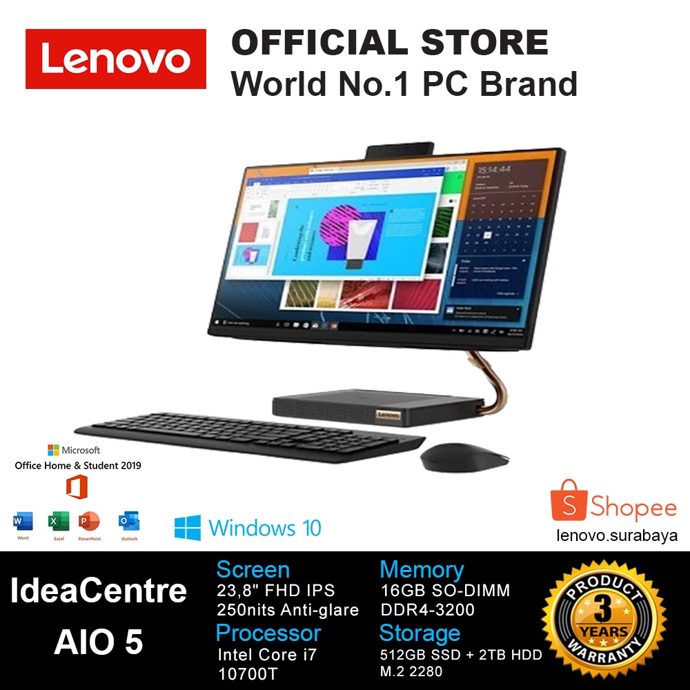 LENOVO PC AIO 5-24IMB05 9PID CORE i7-10700
