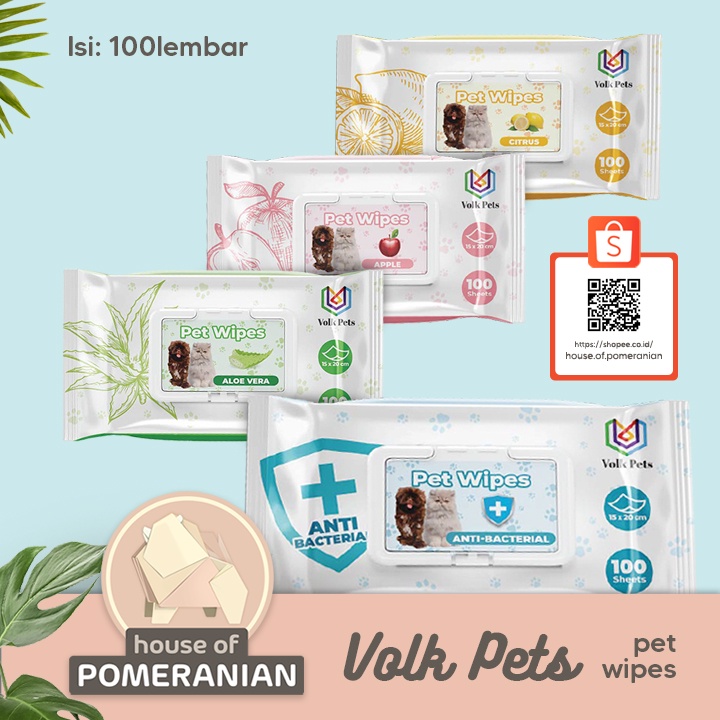 Pet wipes isi 100. Tissue basah anjing kucing kelinci grooming