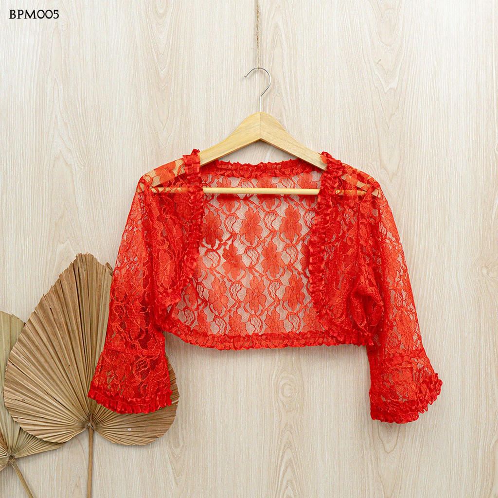 [READY STOCK] BOLERO WEDDING PENGANTIN PESTA BROKAT WANITA MERAH BPM005