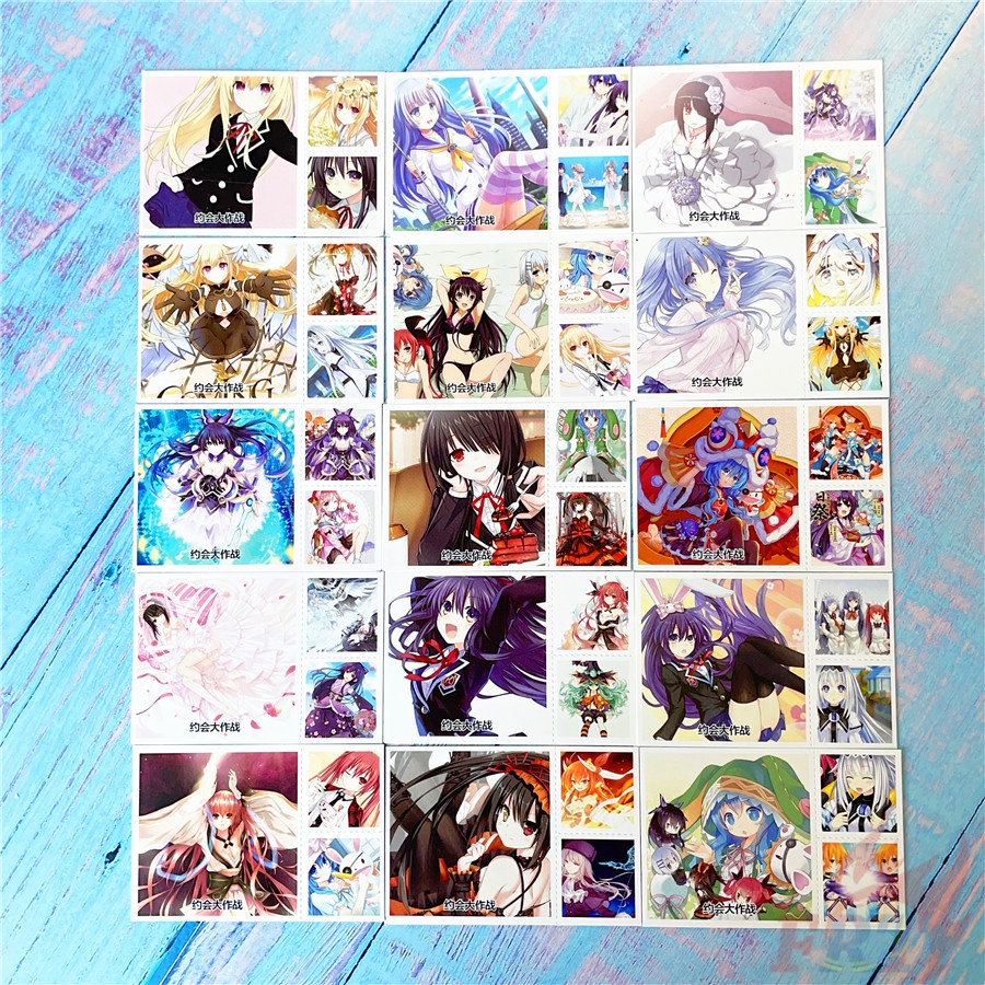 Image of  90pcs / set Kartu Lomo Mini Motif Anime DATE A LIVE  30pcs Kartu Lomo Mini Ukuran 6.2x6.2cm + 60Pcs 3x3.1cm #3