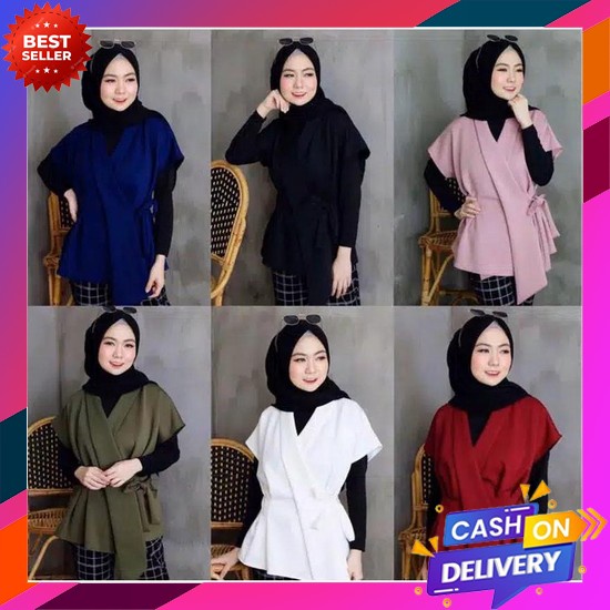 Atasan Wanita Lengan Panjang Kekinian Korean Style Baju Atasan Wanita Hijab Blus Wanita Lengan Panja