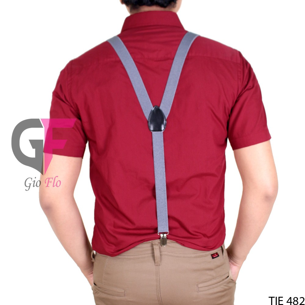 GIOFLO Aksesoris Fashion Suspender Pria Keren Grey / TIE 482