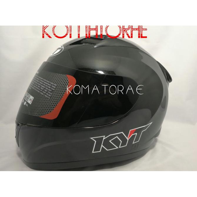 HELM KYT R10 SOLID BLACK HITAM FULL FACE