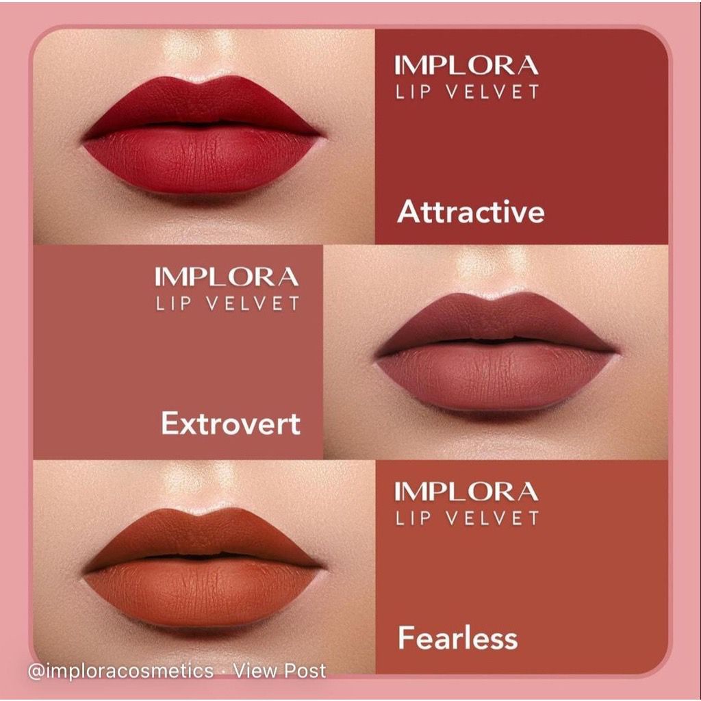 BFM018 Implora Lip Velvet / Lip Cream Matte / Lipstik / Lipvelvet BPOM / Pelembap Bibir Matte