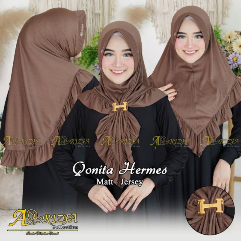 QONITA REMPEL GESPER H ARRIZFA / JILBABPLISKET INSTAN / JILBAB INSTAN / JILBAB JERSEY / JILBAB PLISK