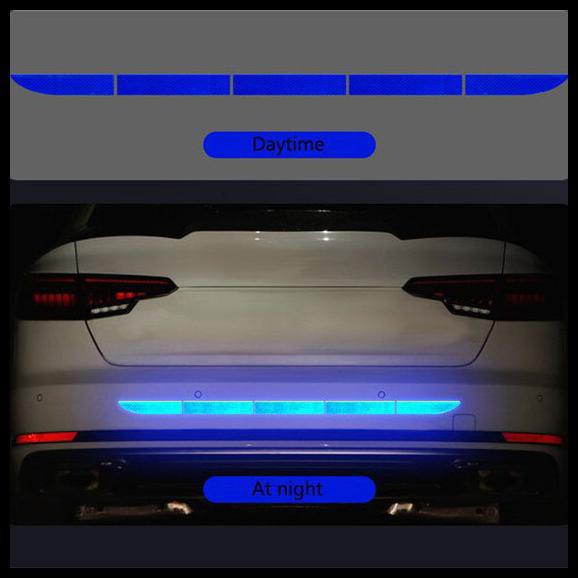 Blue NANO CAR REFLECTIVE STICKER WARNING STRIP TAPE TRACELESS PROTECTIVE TRUNK EXTERIOR LARATH grab