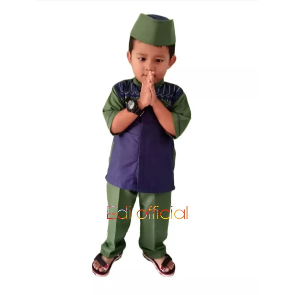 Stelan Anak Laki Laki /Stelan Koko Anak Bordis ( Baju,Celana,Peci ) 1-10 TAHUN
