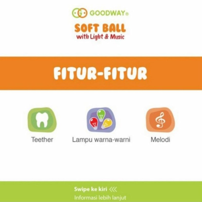 GOODWAY Soft Ball with Light and Music Mainan Bayi Bola Musik Lampu