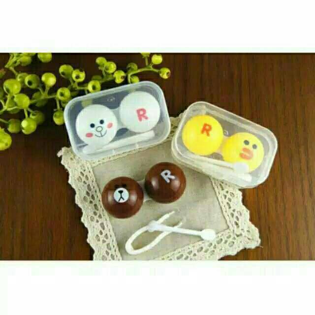 TEMPAT SOFTLENS KARAKTER Mini Line Baears doraemon / wadah softlens / kotak softlens