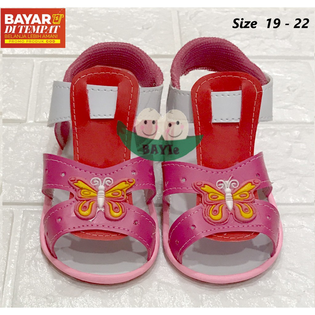 BAYIe - Sepatu Anak Bayi/Balita Perempuan Motif KUPU C55 CHEDI usia 1 - 3 tahun