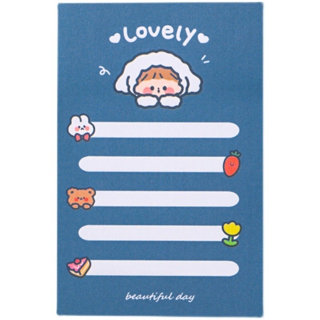 Cute Bear Sticky Note Notepad Dapat Merobek dan Menempel Stiker Pesan Kertas Catatan untuk Siswa