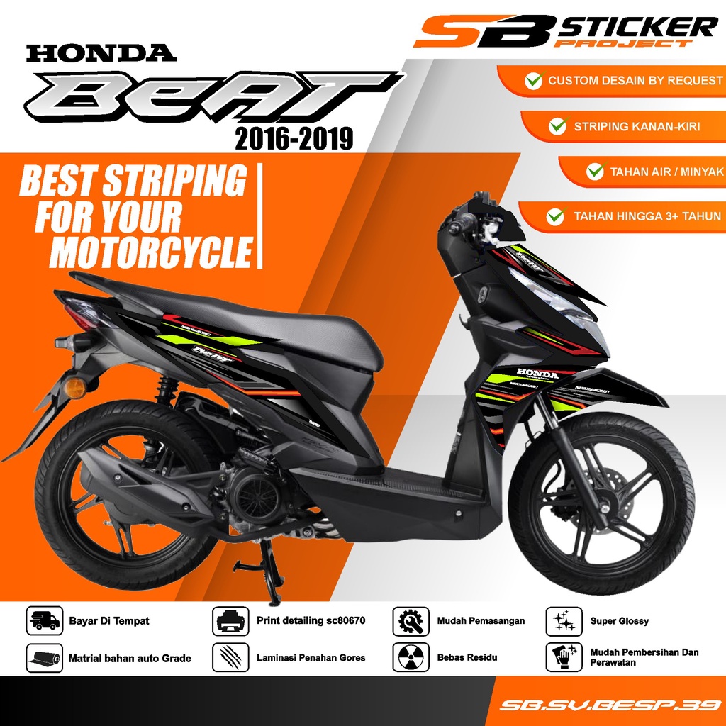 STRIPING BEAT ESP/STREET 2016-2019 - STRIPING HOLOGRAM HONDA BEAT ESP/STREET 2016-2019 RACING