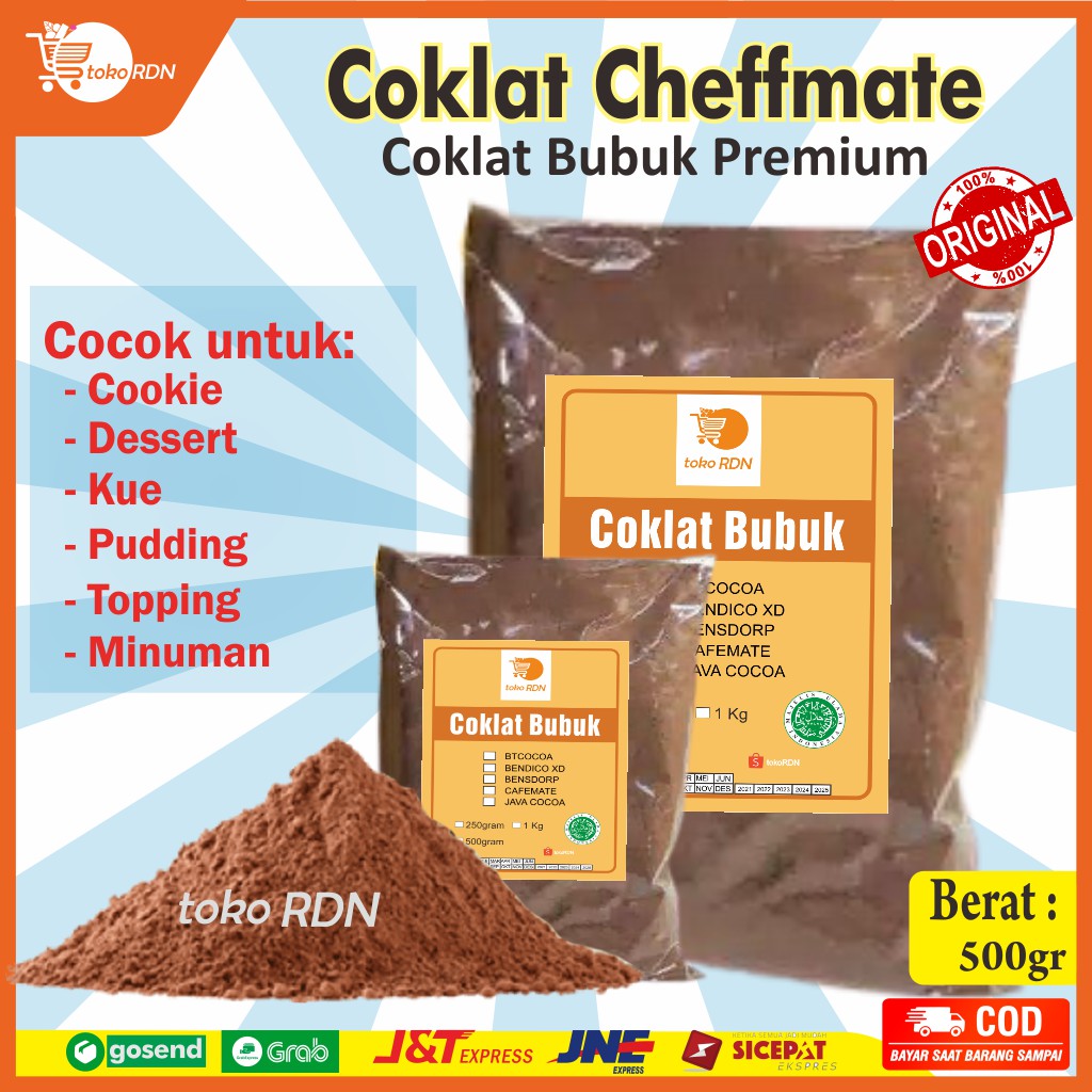 Jual Coklat Bubuk Cokelat 500gr - Coklat Bubuk Chefmate Kemasan Repack ...