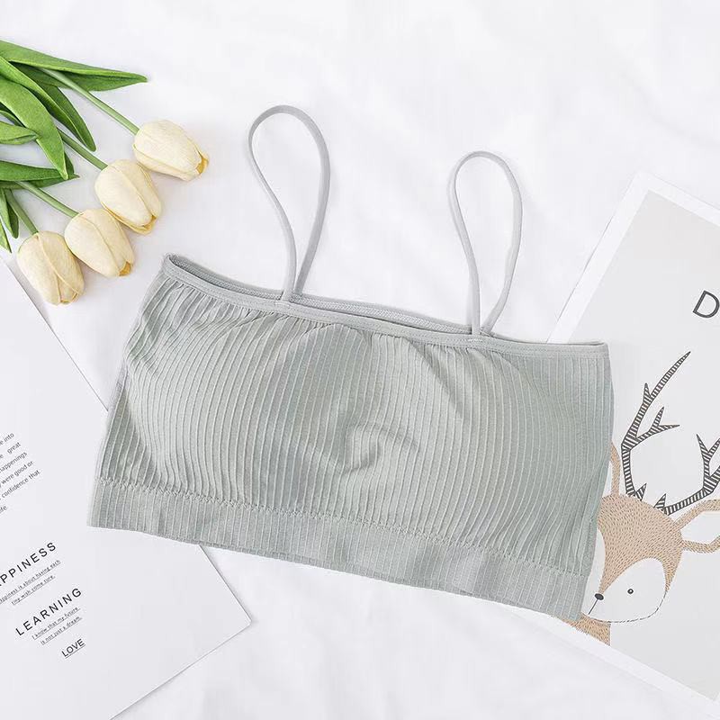 Bra Wanita Tanpa Kawat Bahan Halus Bra Simple Import Murah / Bra Kemben Tube Tali Tanpa Kawat-Bra-9 Abu-Abu