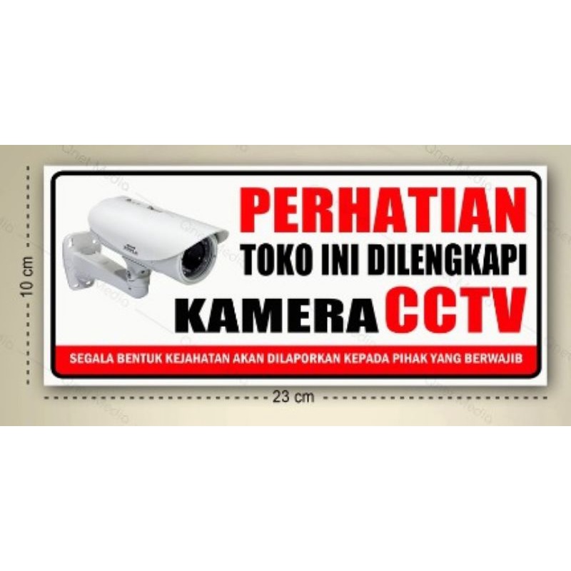 Jual Stiker Sign 23x10 Toko Ini Dilengkapi Kamera Cctv 24jam Rambu K3