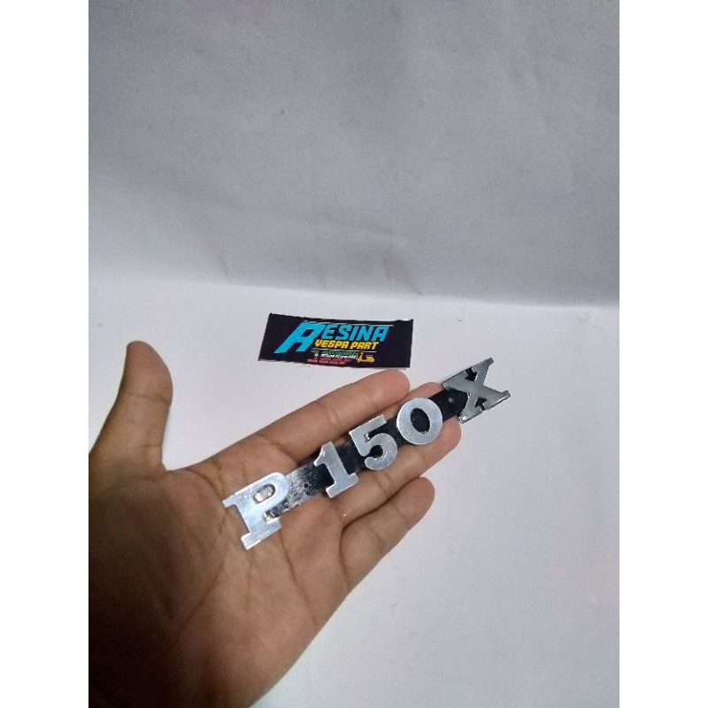 emblem emblim tepong vespa px p150x almunium croom bahan tebal