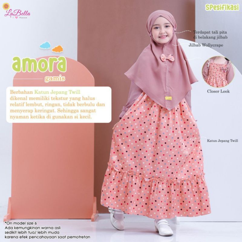 Terbaru gamis amora 100% ori labella