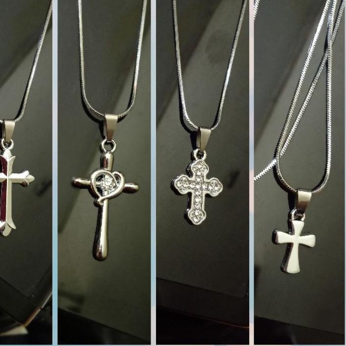 Review⚡ Kalung salib RHODHIUM silver uk45cm. #PRICEDISCOUNT