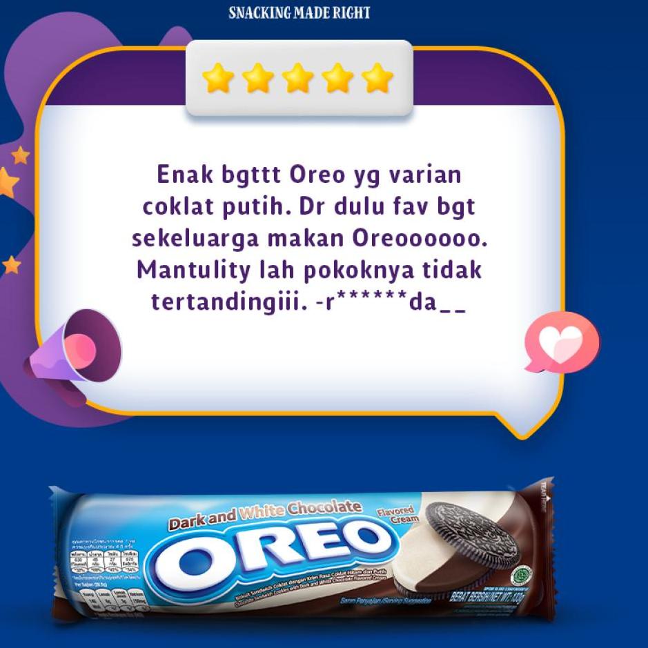 

Terbaru Oreo Biskuit Dark & White Chocolate Regular 119.6g Untuk Jajanan Anak Sekolah