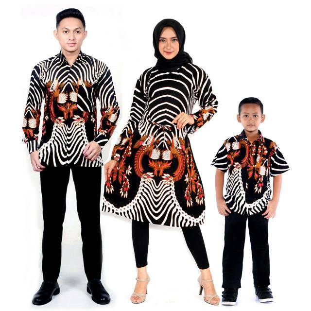 COUPLE BATIK KELUARGA AYAH IBU DAN ANAK TUNIK FAMILY SET