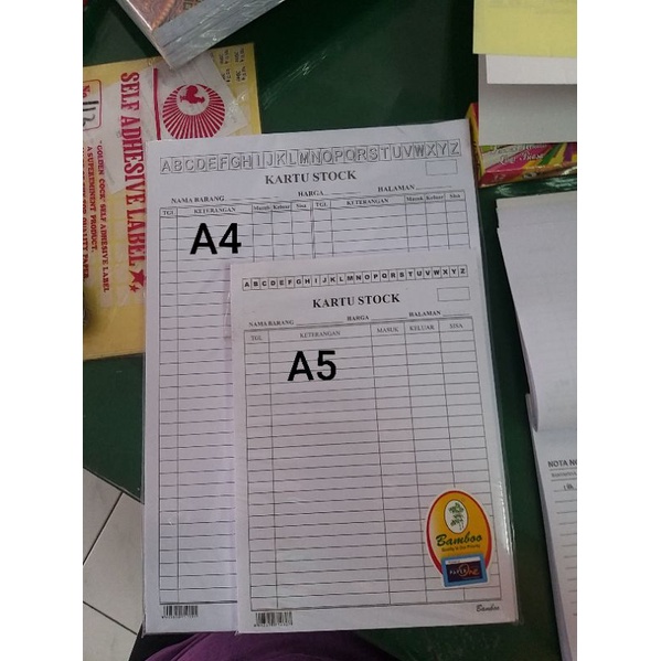 

[PACK ISI 50] KARTU STOCK A4 BAMBOO ORI BERKUALITAS
