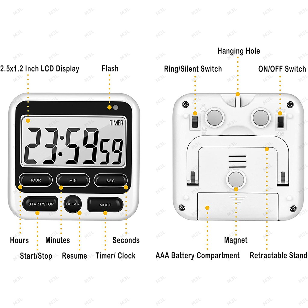 Digital Kitchen Timer Stopwatch Masak Dapur Cooking Alarm Kopi Kue