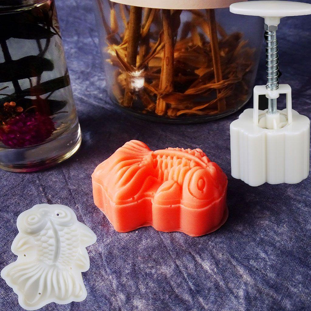 [Elegan] Cetakan Mooncake 3D Tangan Tekan Tipe Kreatif Perlengkapan Baking Festival Dekorasi Kue DIY Mooncake Stamps