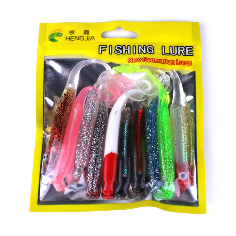 HENGJIA 10pcs 10cm Softfish Umpan Pancing Swimbait Fishing Lure Ikan Kail Wobbler Crankbait Tackle