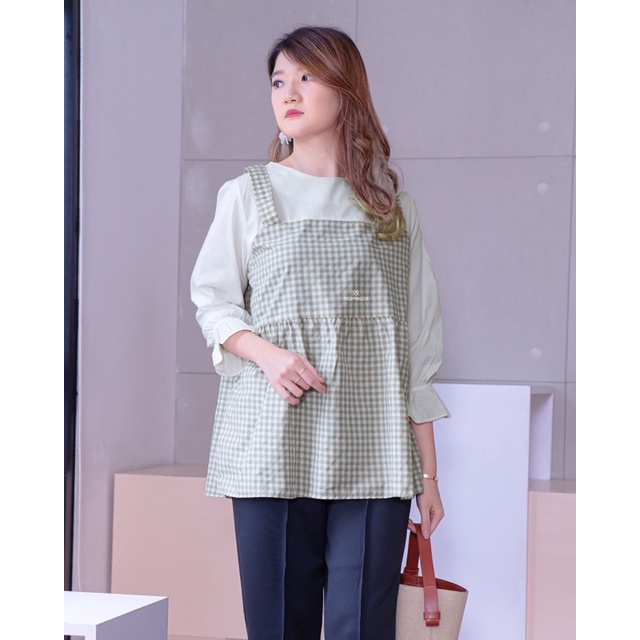 ISUKA FASHION Alirah Top Atasan Wanita Jumbo Kemeja Wanita Pakaian Wanita Jumbo-1