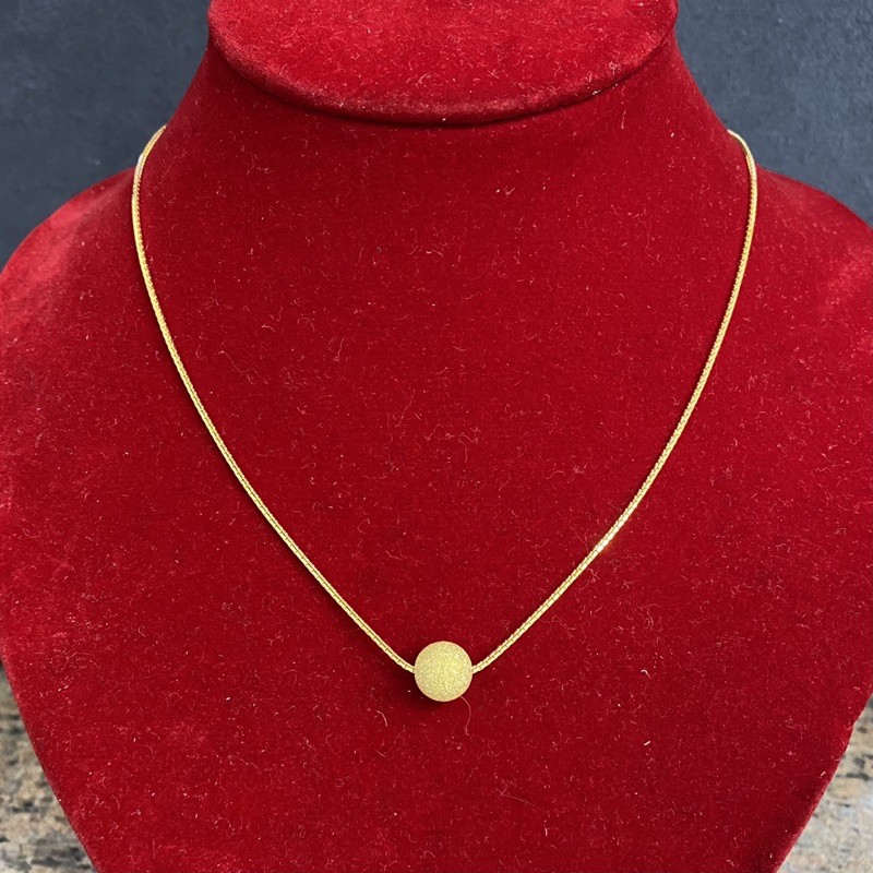 Kalung Set Liontin Bola Pasir Simple Kalung Emas Asli Kadar 700