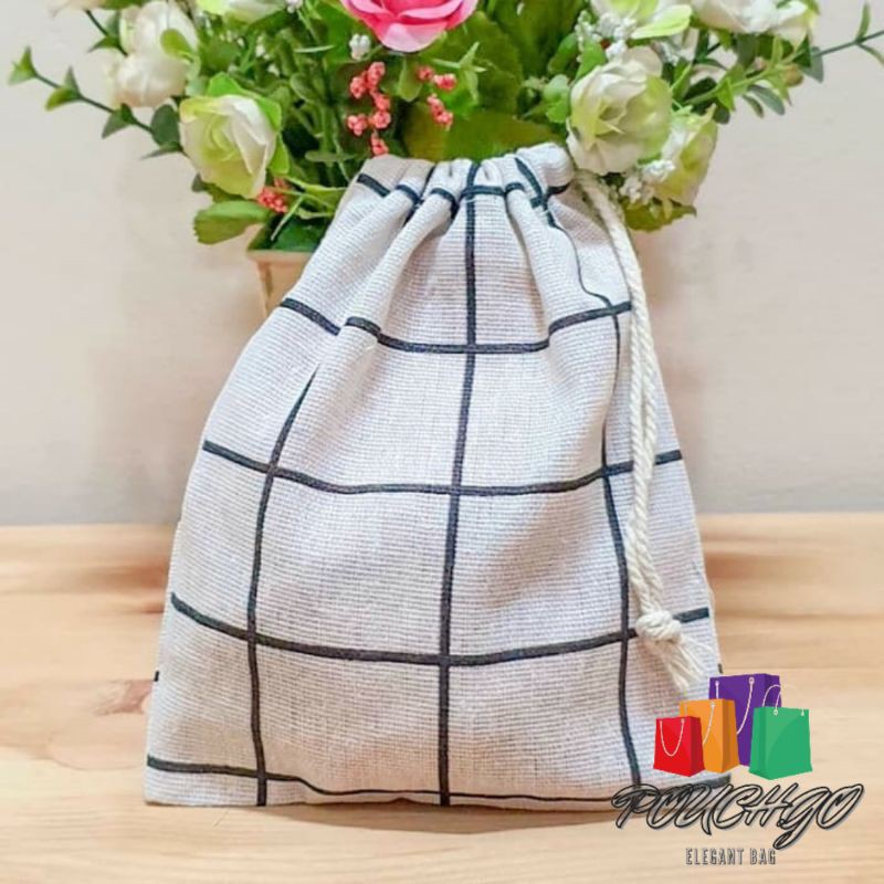 Pouch Serut Travel Pouch Organizer Souvenir Tas Serut Motif Kain Goni Set Motif Kotak