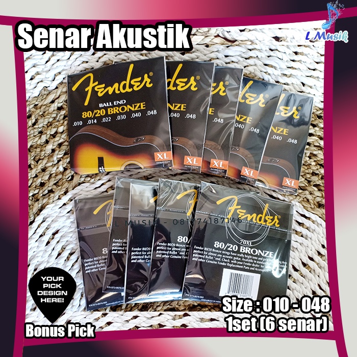 SENAR GITAR AKUSTIK BRONZE FENDER (LOKAL PREMIUM)- FENDER ORIGINAL ACOUSTIC BRONZE STRINGS