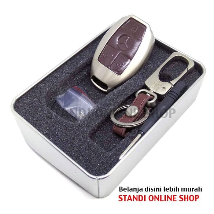 Sarung Kunci Remote Cover Smartkey Alloy Mercedes Benz Coklat