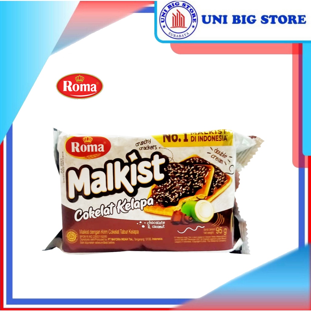 

Roma Malkist Cokelat Kelapa Crackers 95 gr Coklat Gaben