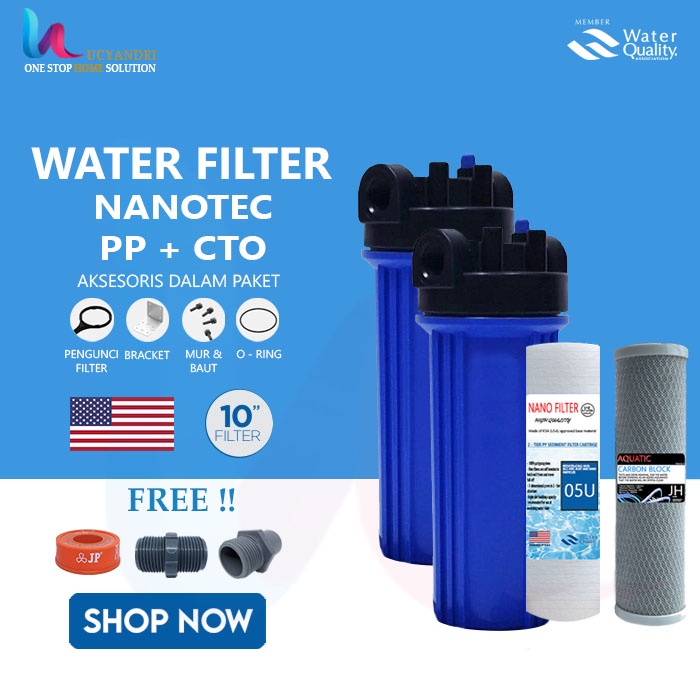 PAKET FILTER SARINGAN AIR Kotor Nanotec Biru PP CTO