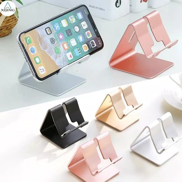 Phone Holder Hp Dudukan Handphone Alumunium Stand Hp Untuk Handphone Android Iphone Tablet Tab Kualitas Premium Kokoh Dan Kuat