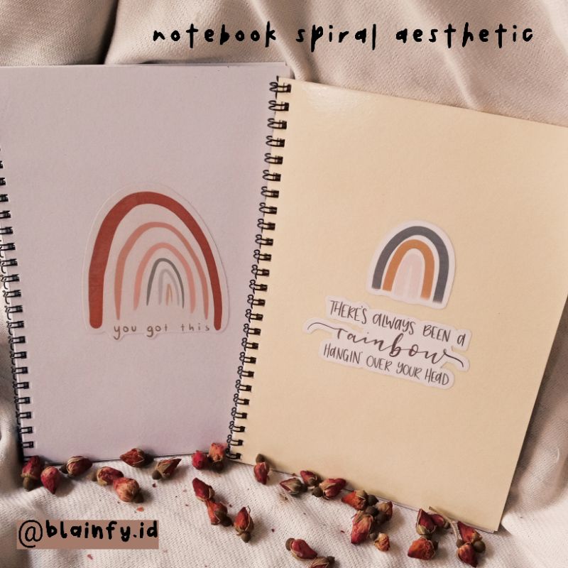 

READY STOK notebook aesthetic||notebook spiral/diarybook aesthetic grafis, journal [bookpaper polos]
