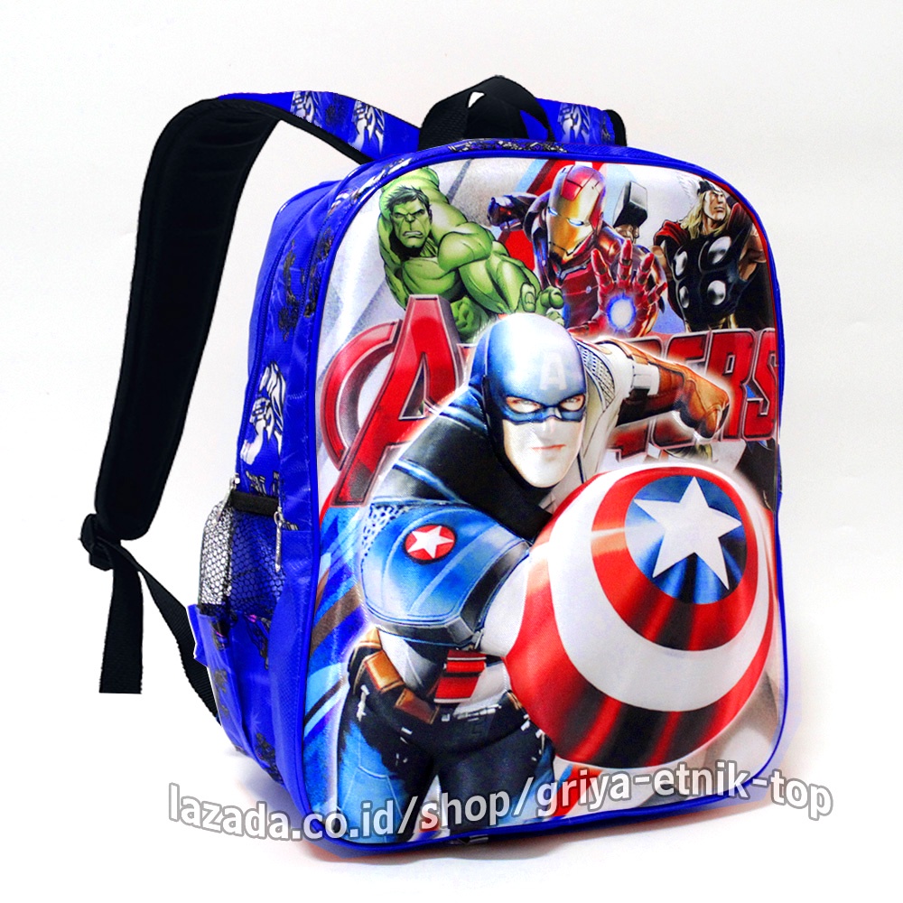 Tas Sekolah anak Captain America Emboss - Tas Anak Anak Captain America Emboss - Tas Karakter Murah