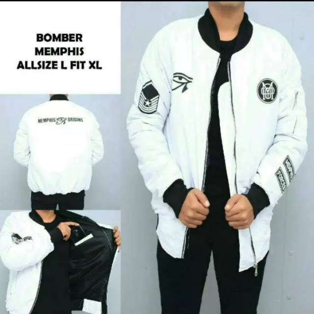 Jaket bomber memphis putih